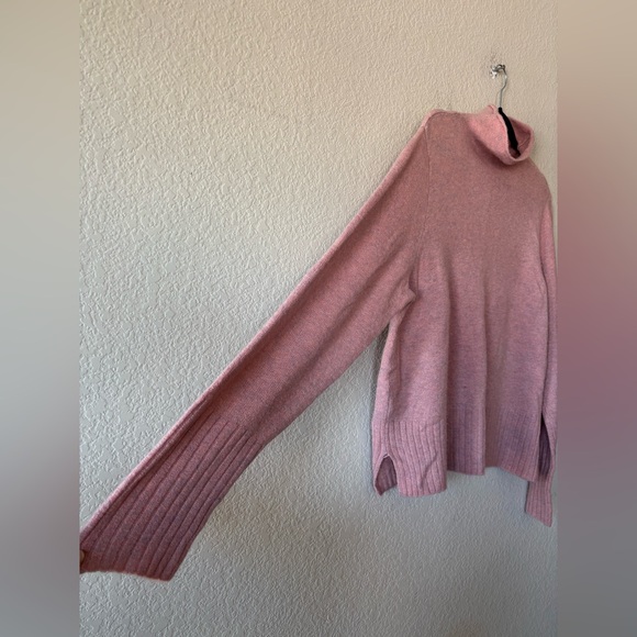 Madewell Sweater Pink Inland turtleneck coziest yarn alpaca wool blend XL - Picture 5 of 11
